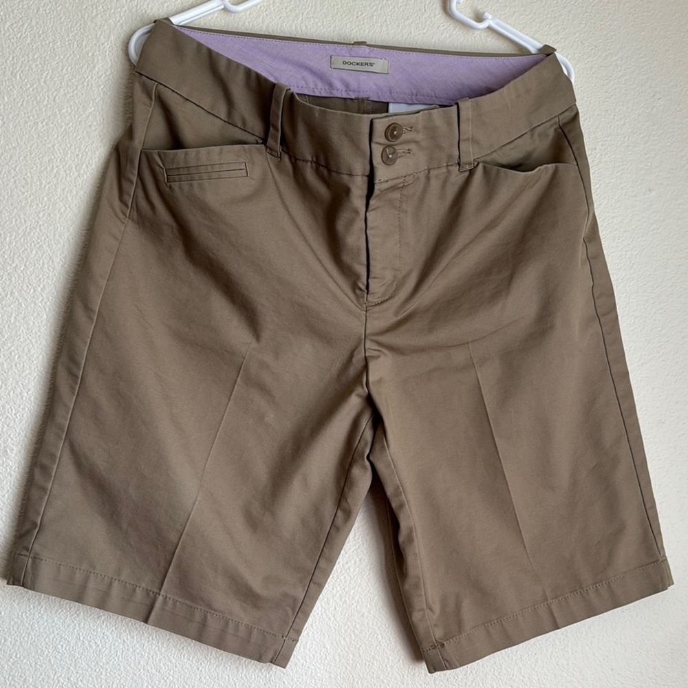 Dockers Tan Bermuda Shorts Classic Cotton Blend